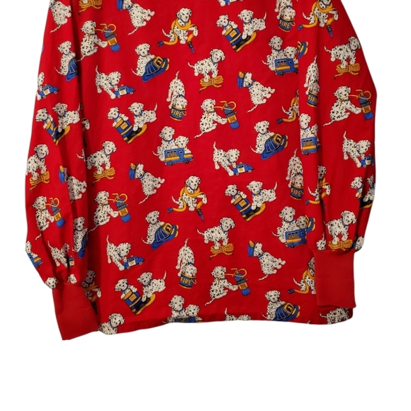 Cherokee Inspired Comfort Fire Dept Dalmation Dog Scrub Top - Picture 8 of 14